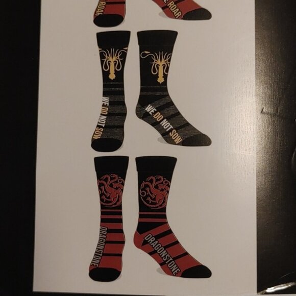 HBO Game of thrones brand new 6 pair Casual Crew socks BNIP - Picture 9 of 9
